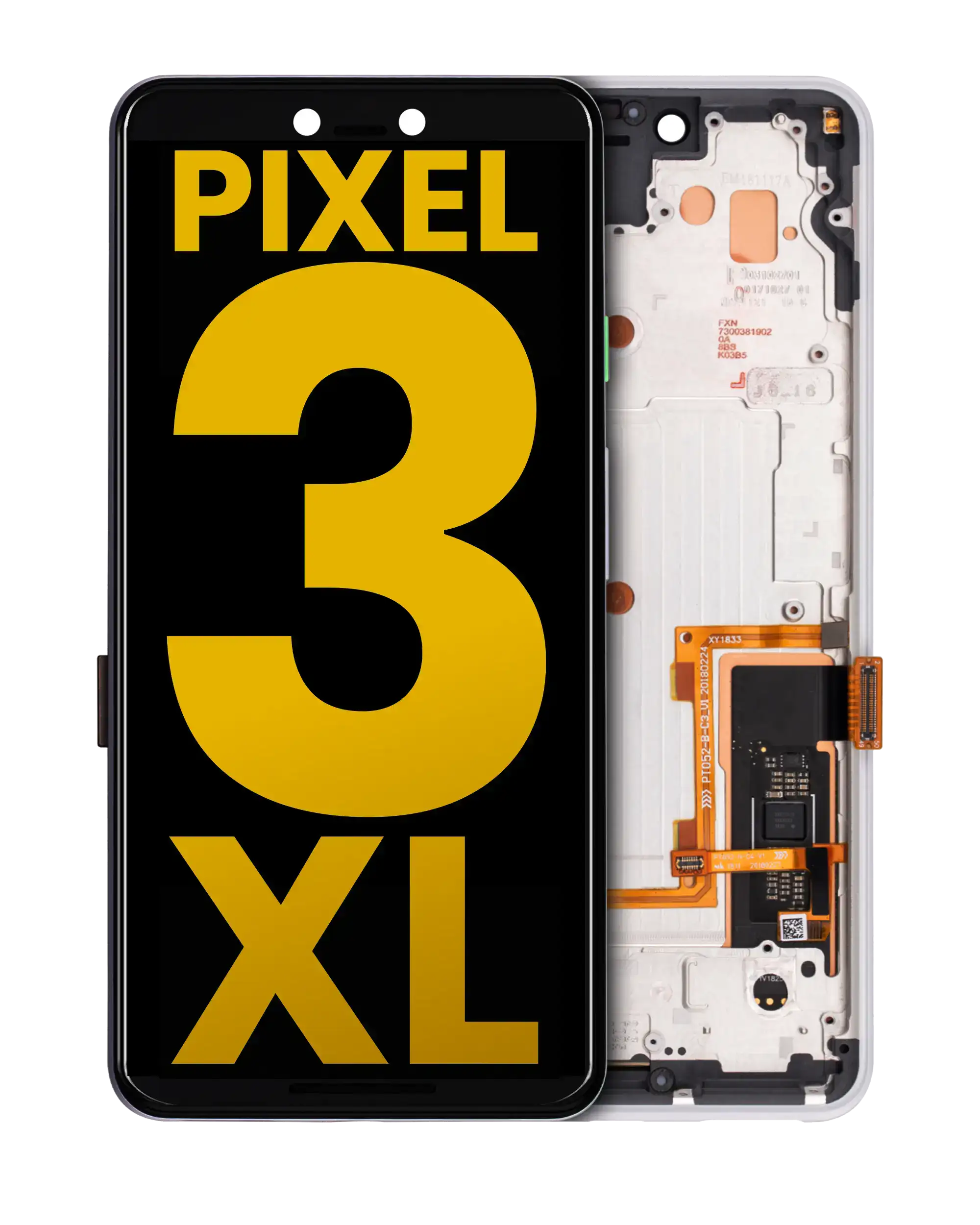 OLED-Display mit Rahmen für Google Pixel 3 XL (generalüberholt) (Clearly White)