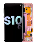 OLED-Display mit Rahmen für Samsung Galaxy S10E (Service Pack) (Flamingo Pink)