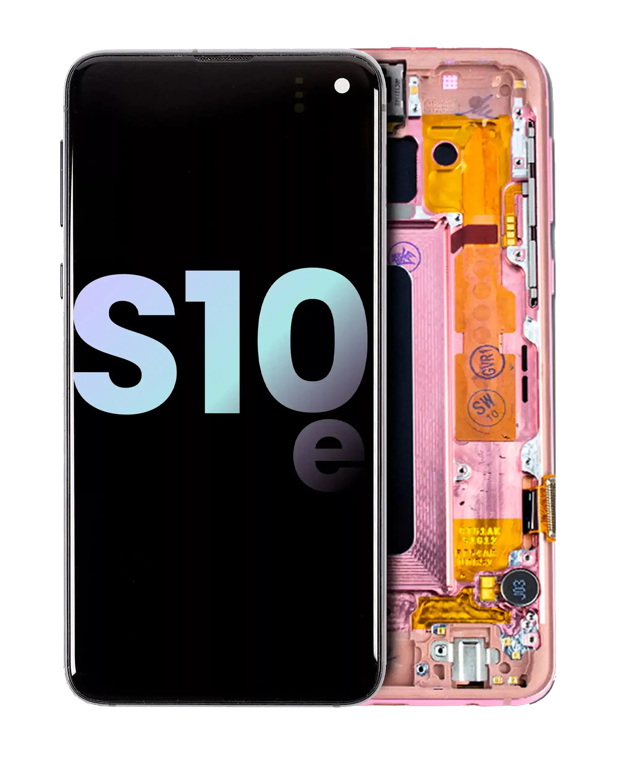 OLED-Display mit Rahmen für Samsung Galaxy S10E (Service Pack) (Flamingo Pink)