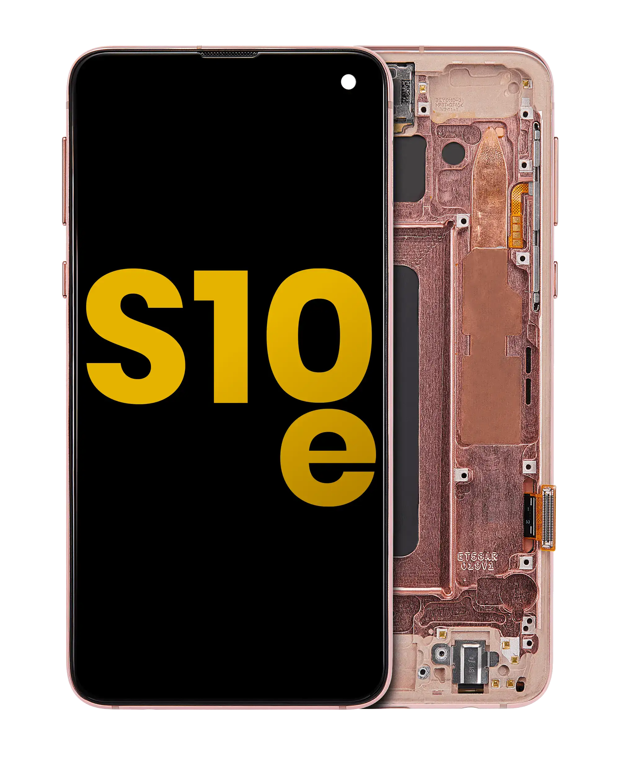 OLED-Montage mit Rahmen für Samsung Galaxy S10E (Refurbished) (Flamingo Pink)