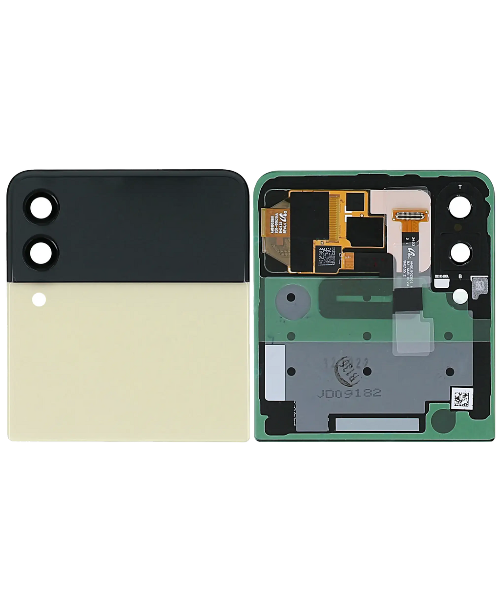 Outer OLED-Display für Samsung Galaxy Z Flip 3 5G (gebrauchter OEM-Ausbau, Qualität B/C) (Cream)