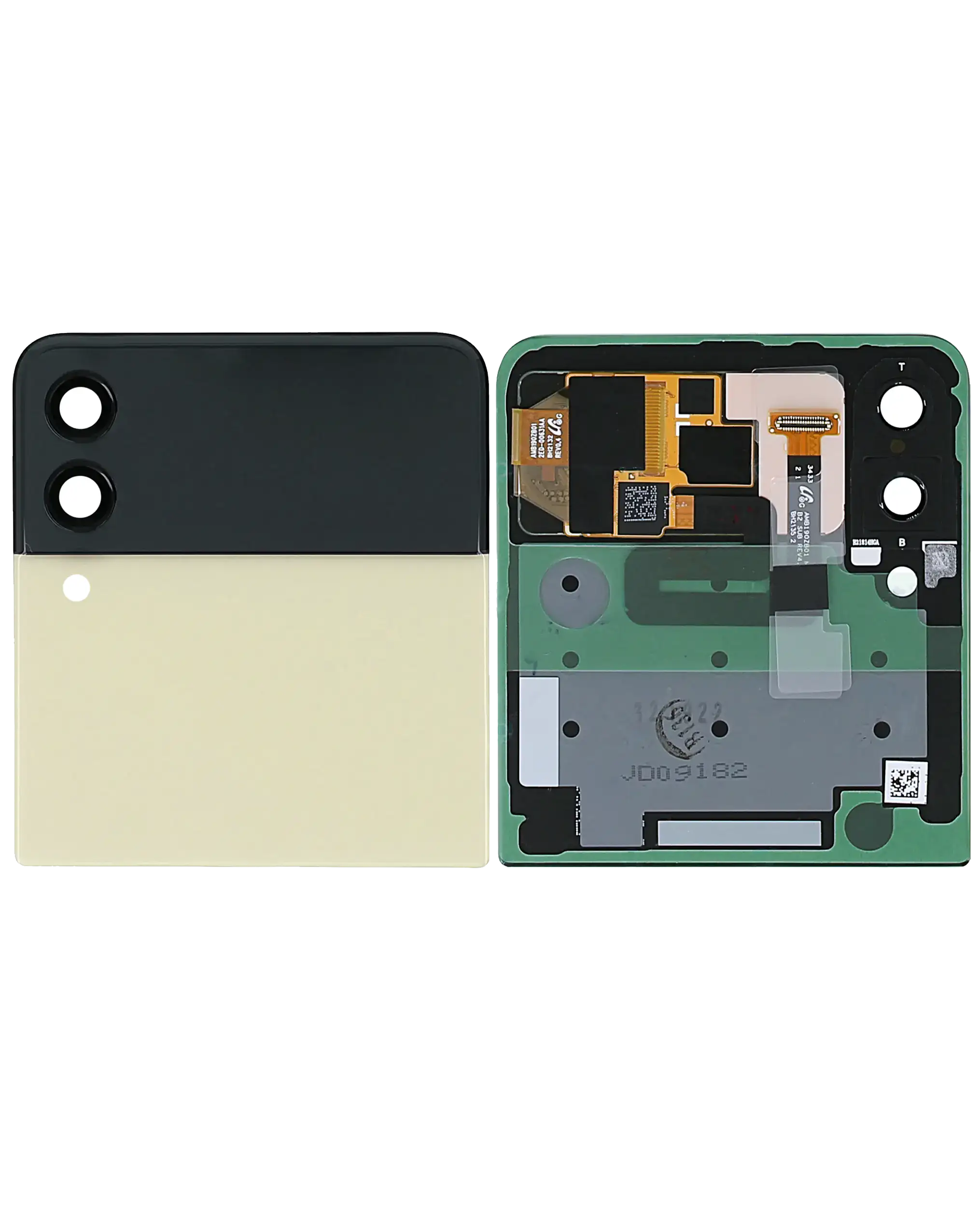 Outer OLED-Display für Samsung Galaxy Z Flip 3 5G (gebrauchter OEM-Ausbau, Qualität B/C) (Cream)