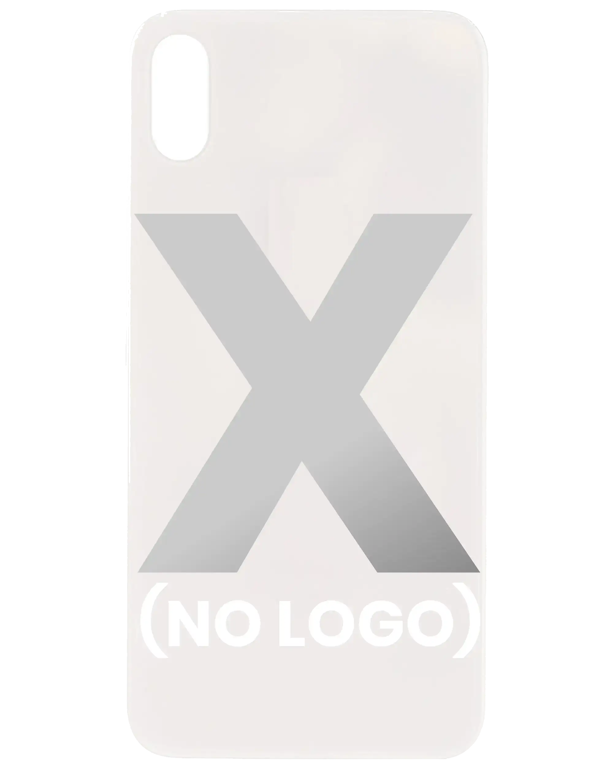 Backcover Glass für iPhone X (ohne Logo) (Silber)