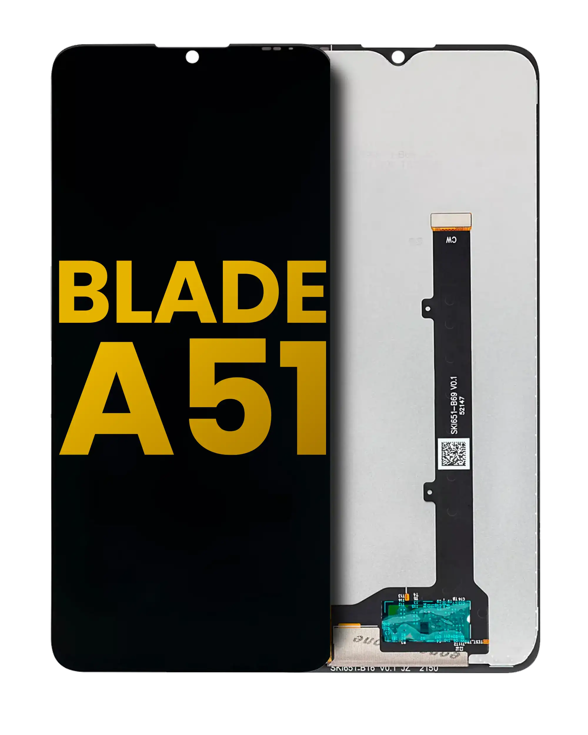 LCD Display without Frame for ZTE Blade A51 (Refurbished) (Black)