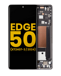 OLED Display with Frame for Motorola Moto Edge 50 (XT2407-3 / 2024) (Refurbished) (Koala Gray)