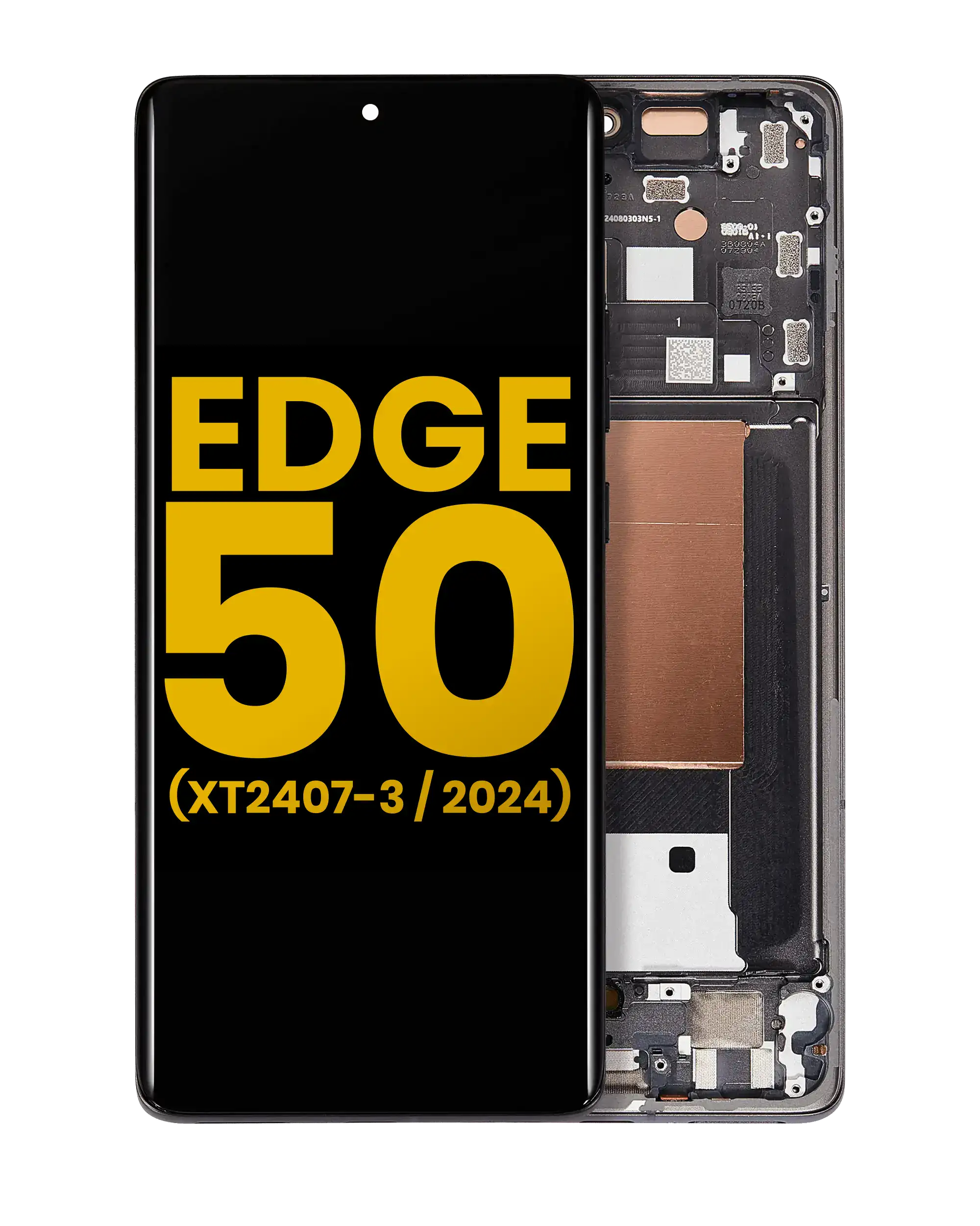 OLED Display with Frame for Motorola Moto Edge 50 (XT2407-3 / 2024) (Refurbished) (Koala Gray)