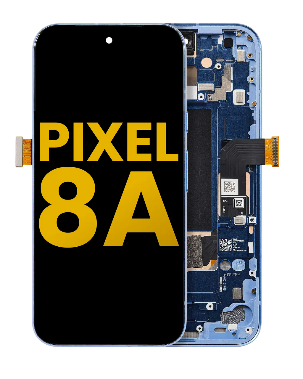 Complete OLED display with frame and fingerprint sensor for Google Pixel 8A (Refurbished) (Bay)