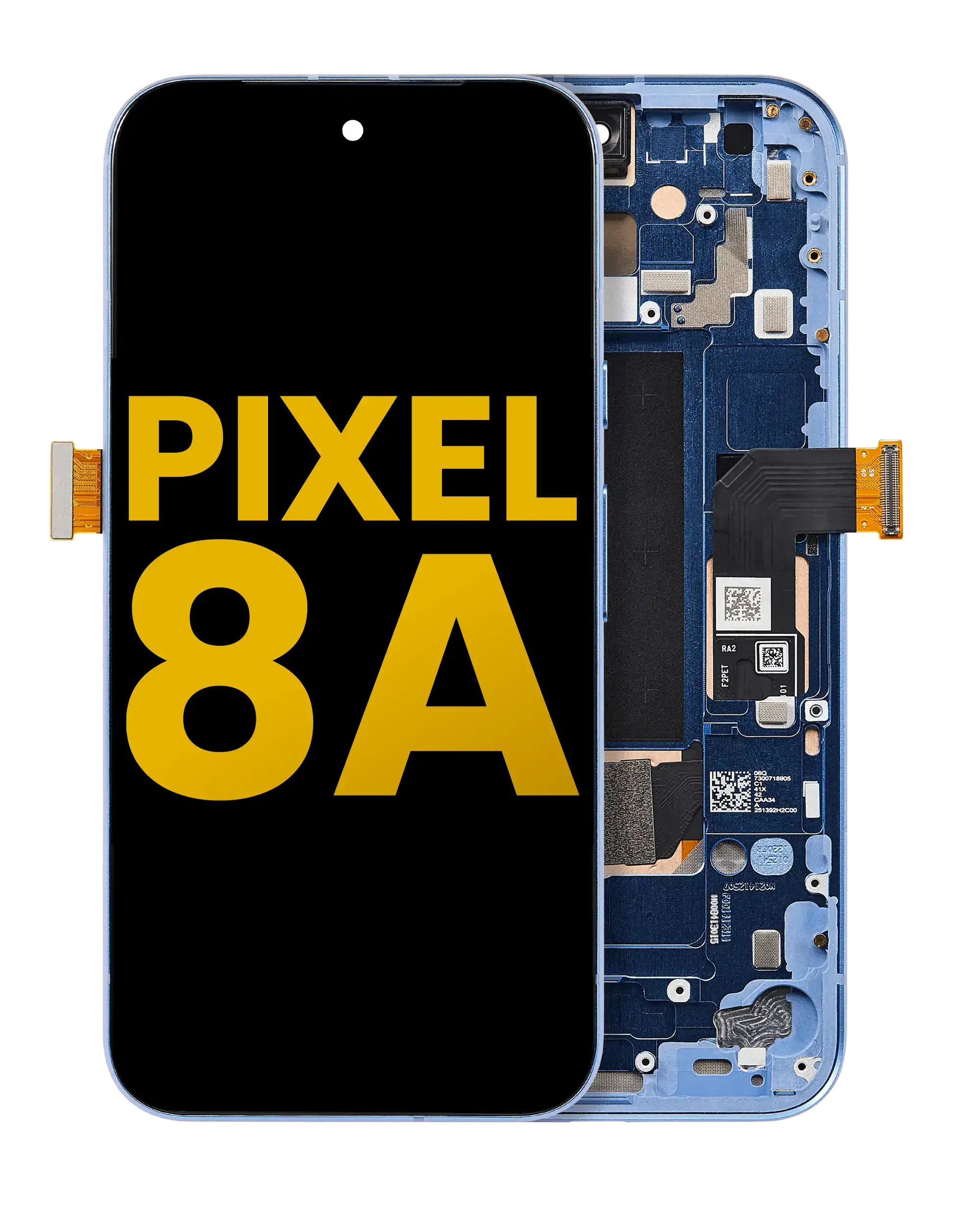 Complete OLED display with frame and fingerprint sensor for Google Pixel 8A (Refurbished) (Bay)