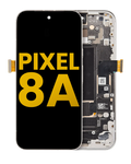 OLED-Display m. Rahmen (m. Fingerabdrucksensor) f. Pixel 8A (Refurb, Porcelain)
