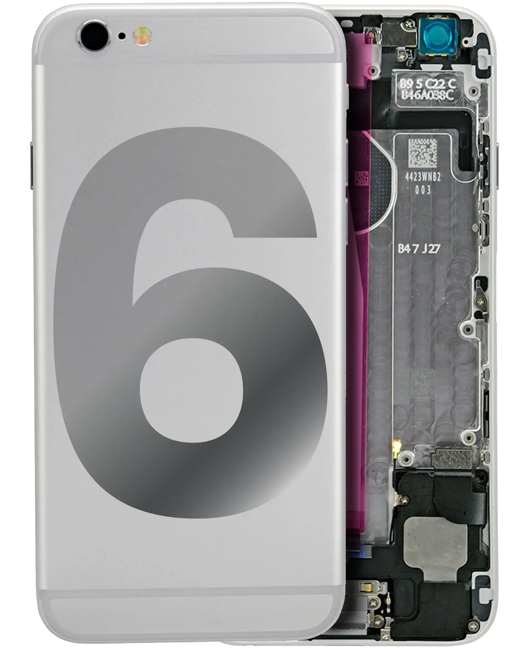 Gebrauchter Ausbau/Pull Qualität A – iPhone 6 Backcover/Rahmen Silber