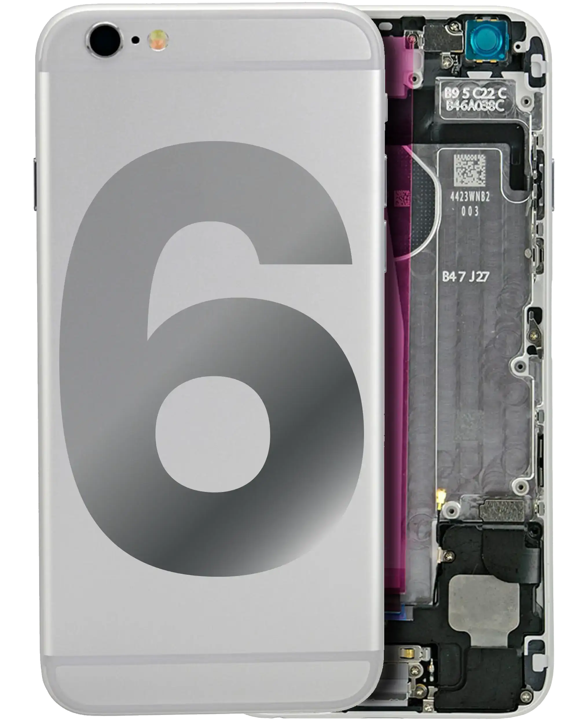 Backcover mit Komponenten für iPhone 6 (OEM Pull A) Silber