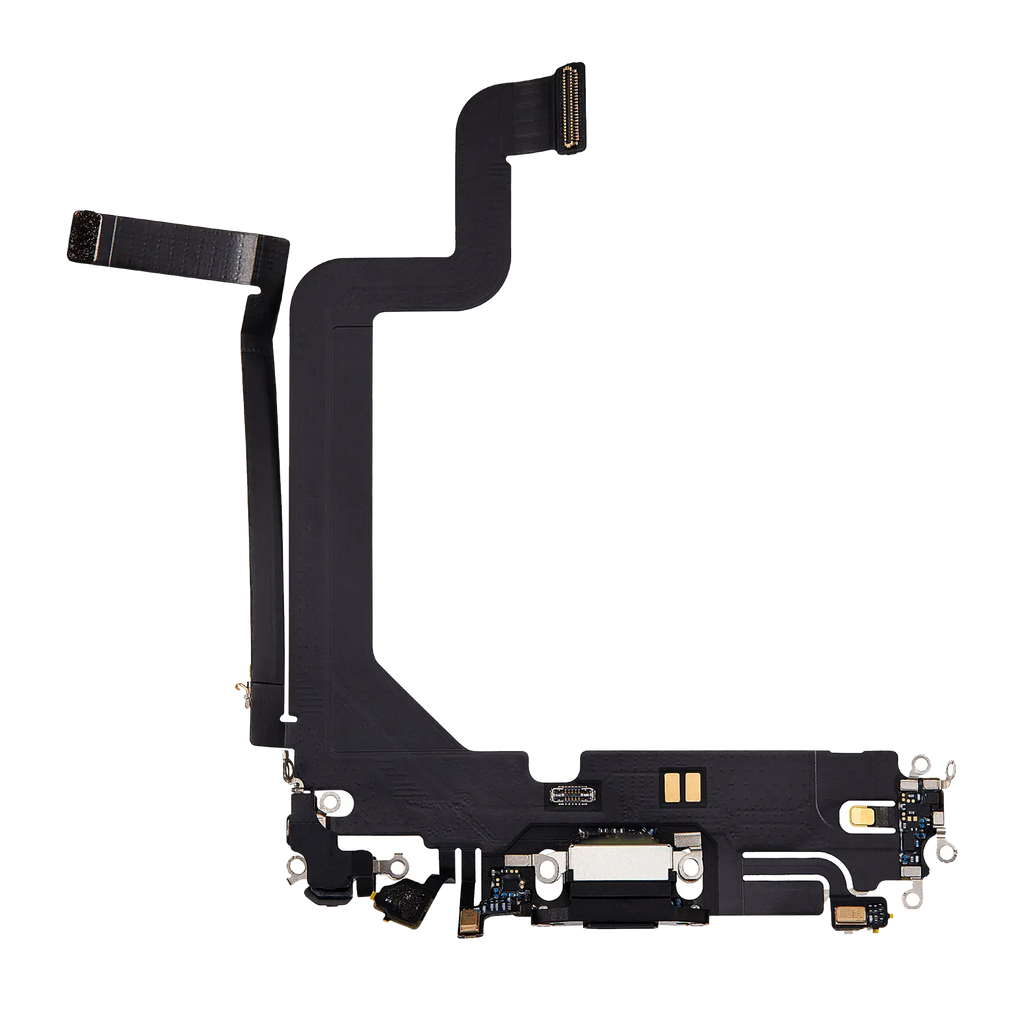 Charging Port Flex Cable for iPhone 14 Pro Max (used OEM pull-out) (Space Black)
