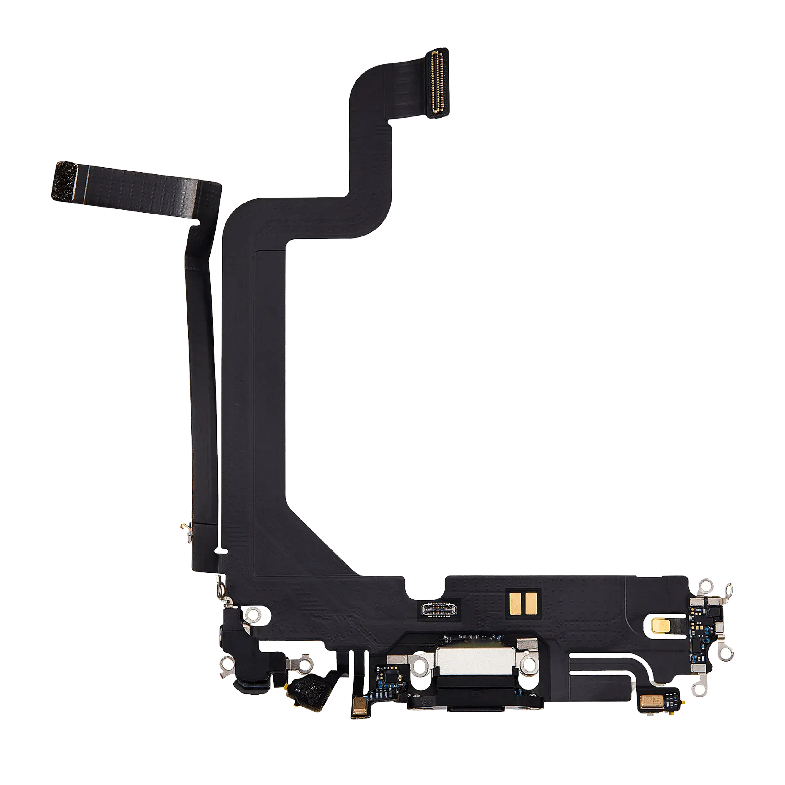 Charging Port Flex Cable for iPhone 14 Pro Max (used OEM pull-out) (Space Black)