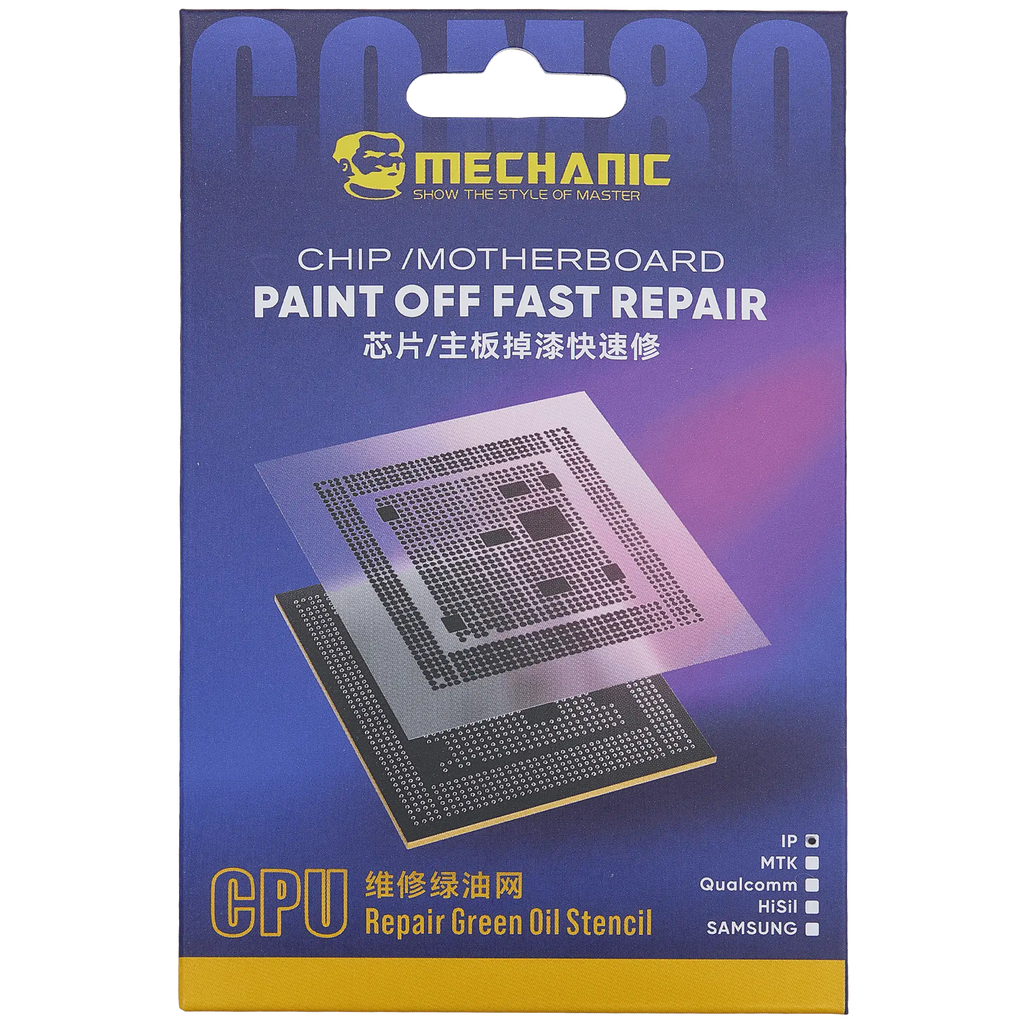 CPU Repair Green Oil Stencil (A8 - A18 Pro) for iPhone 6-16 Series, Mechanic COM80