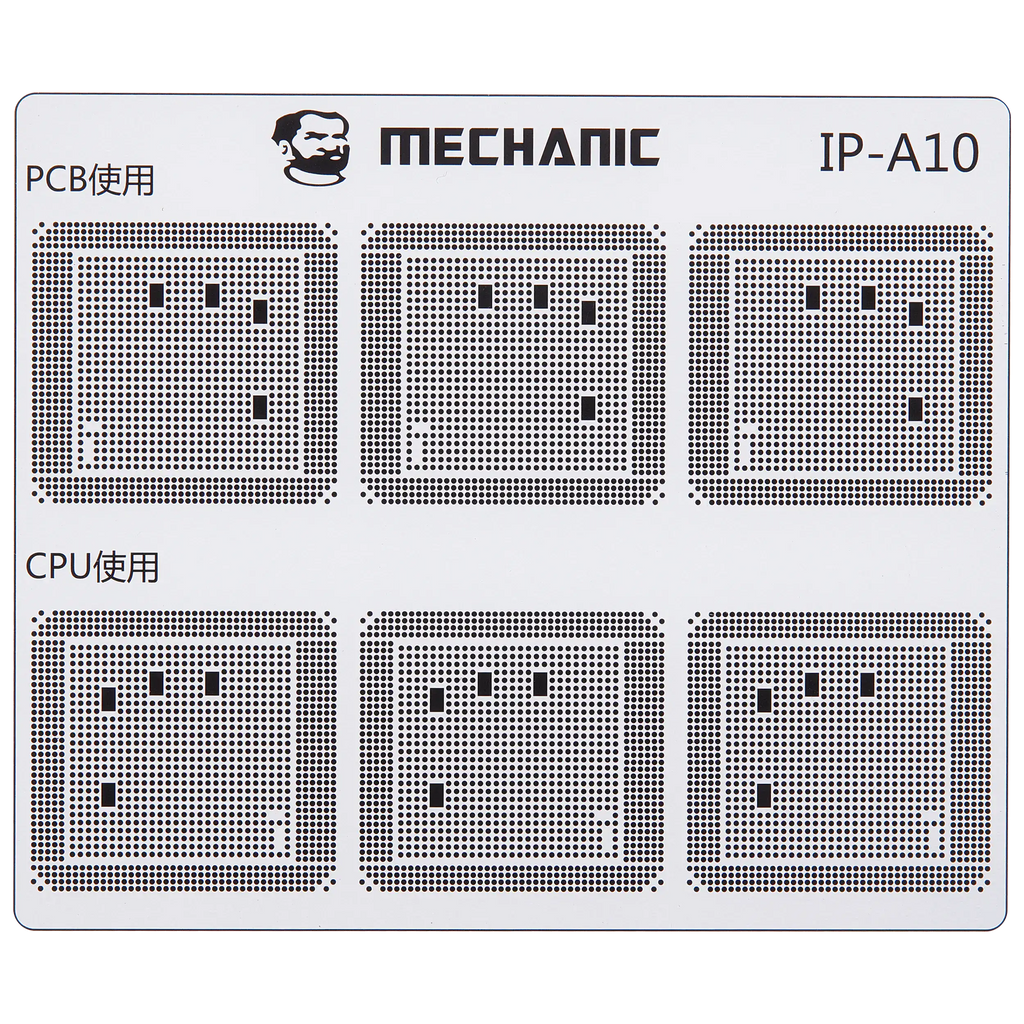 CPU Repair Green Oil Stencil (A8 - A18 Pro) for iPhone 6-16 Series, Mechanic COM80