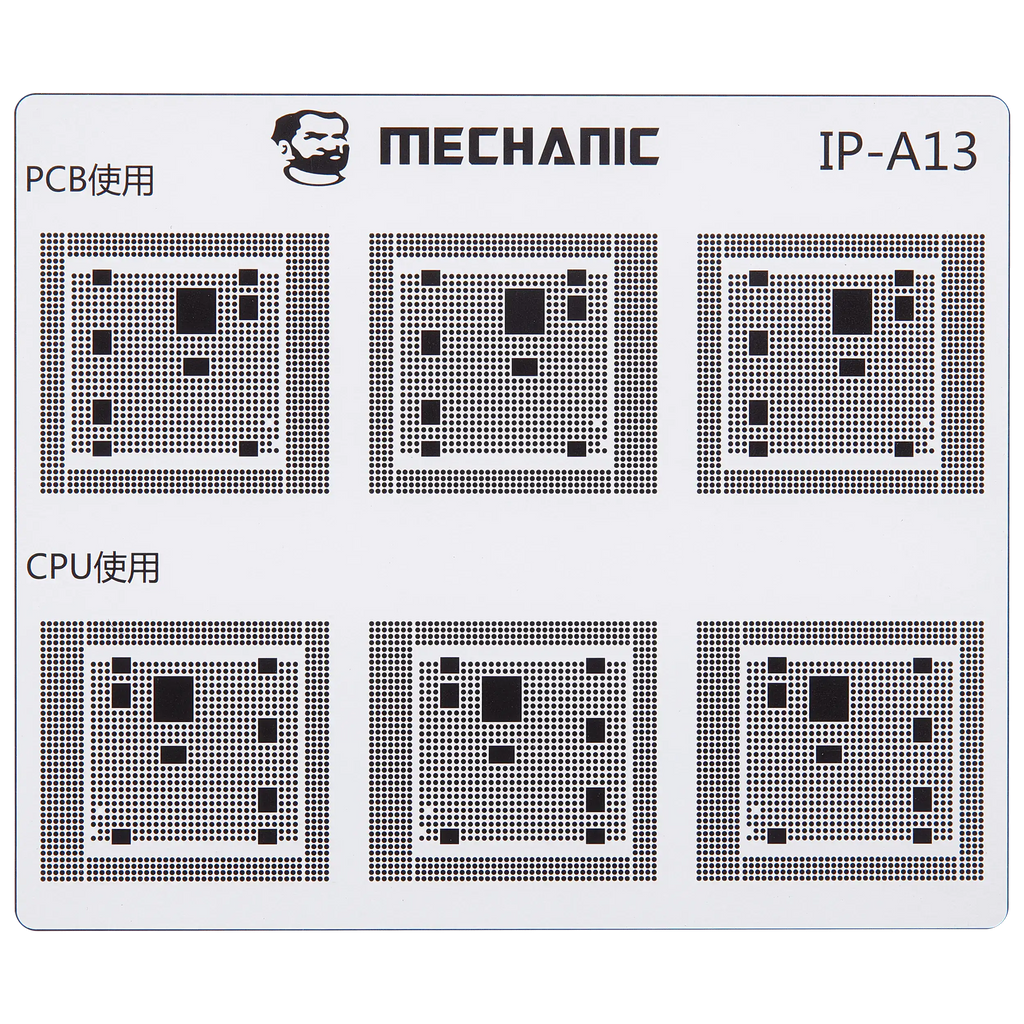 CPU Repair Green Oil Stencil (A8 - A18 Pro) for iPhone 6-16 Series, Mechanic COM80
