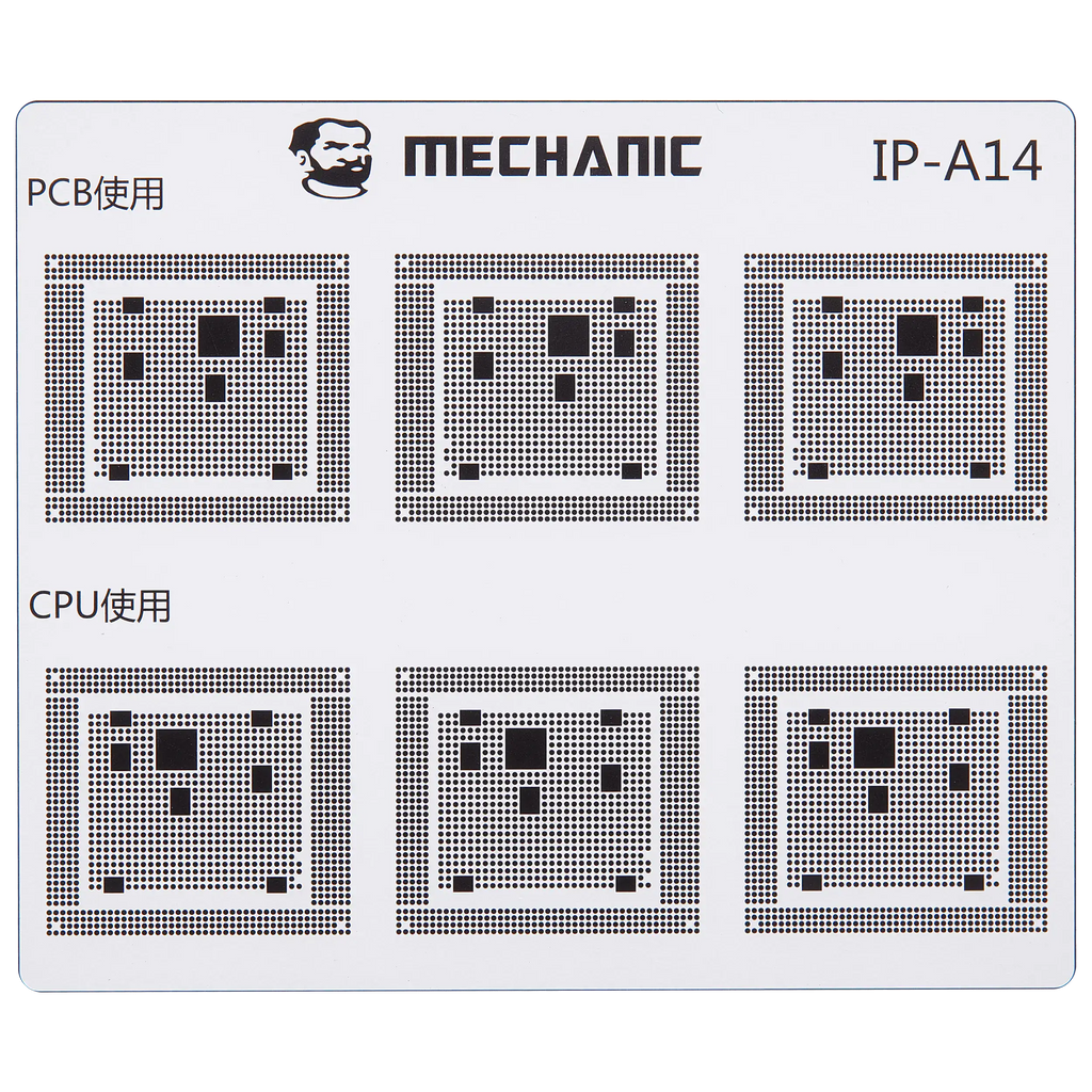 CPU Repair Green Oil Stencil (A8 - A18 Pro) for iPhone 6-16 Series, Mechanic COM80
