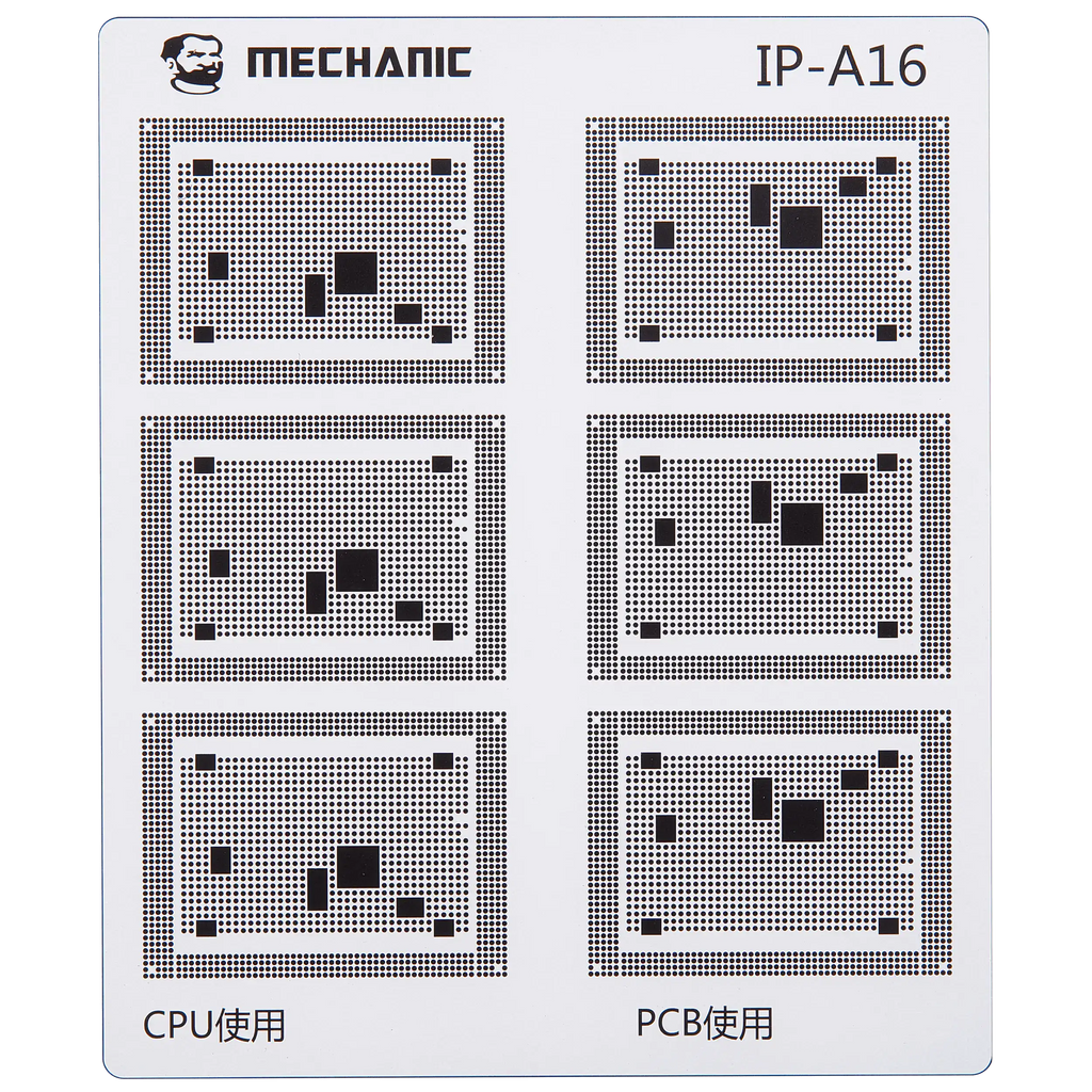 CPU Repair Green Oil Stencil (A8 - A18 Pro) for iPhone 6-16 Series, Mechanic COM80