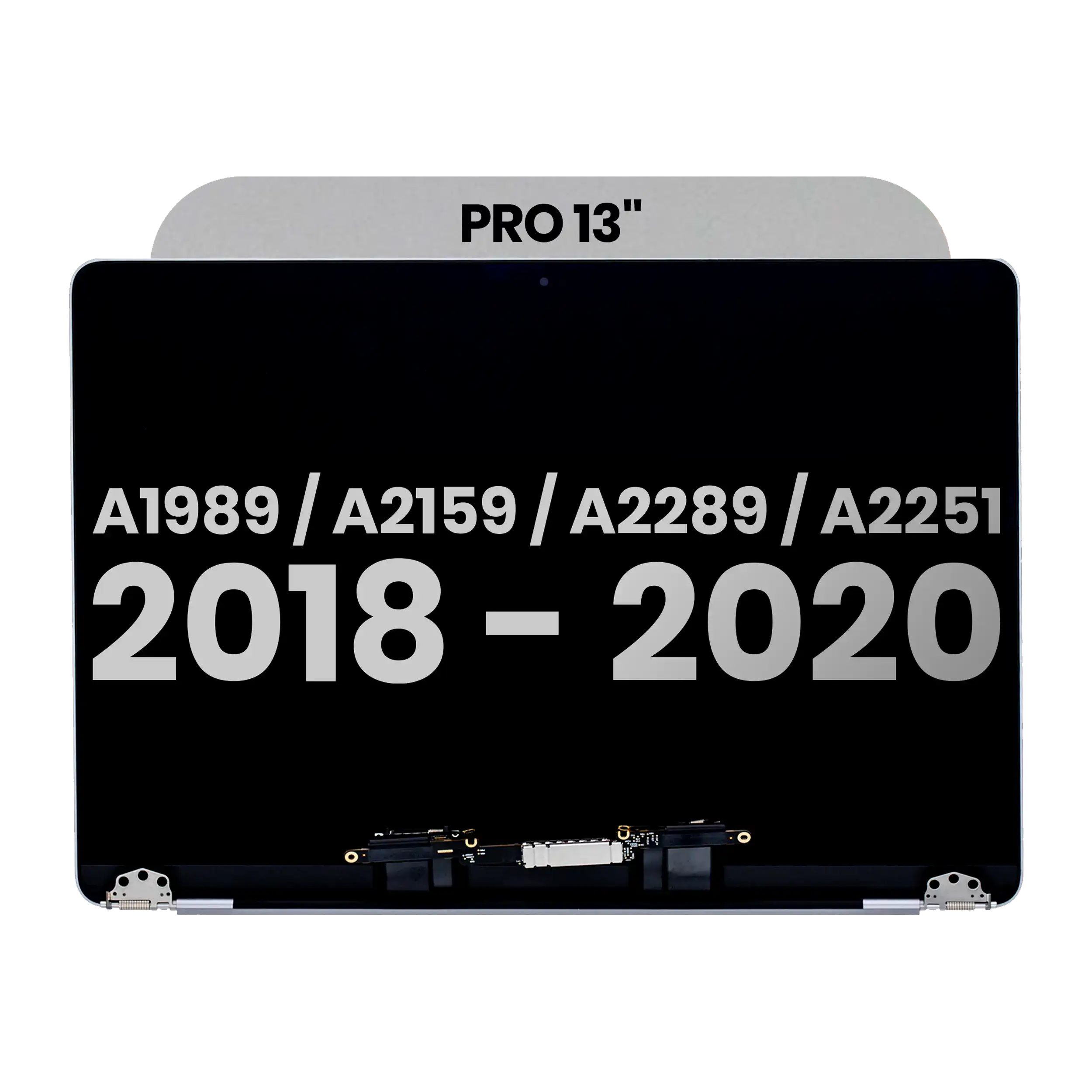 Complete LCD Display Assembly for MacBook Pro 13" A1989 (2018-2019) / A2159 (2019) / A2289 / A2251 (2020) - Used OEM Pull, Grade A (Space Gray)