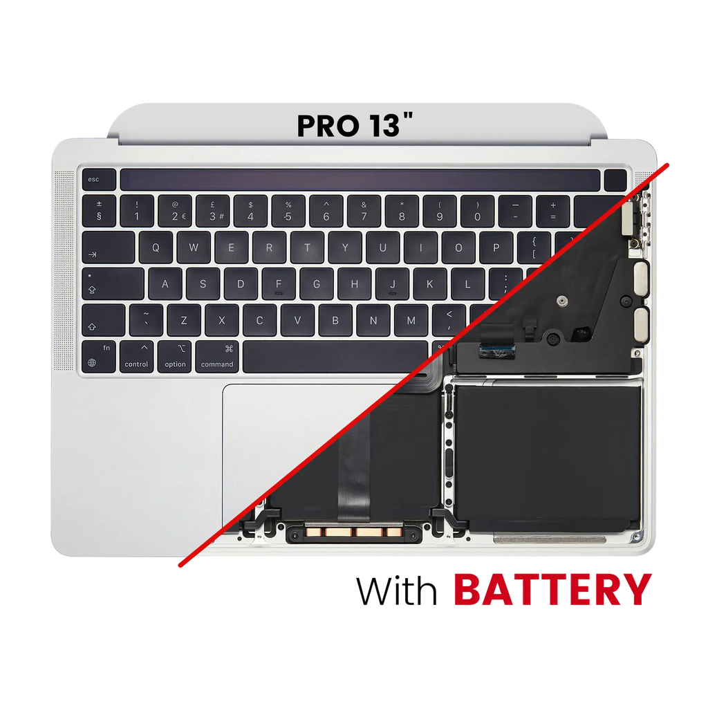 Top Case with Battery and Keyboard for MacBook Pro 13" A2338 (2020) – Silver (UK Keyboard)