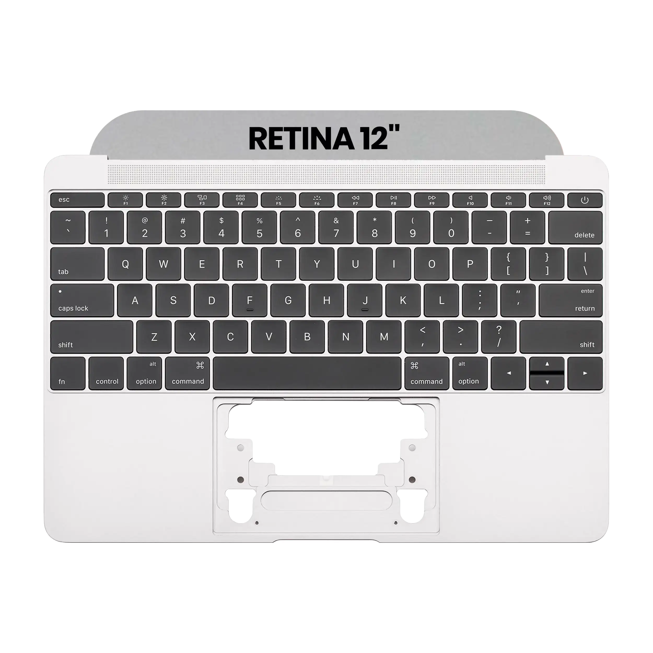 Top Case with Keyboard and Microphone for MacBook 12" A1534 (2016-2017) – US English – Used OEM Part, Grade A – Space Gray