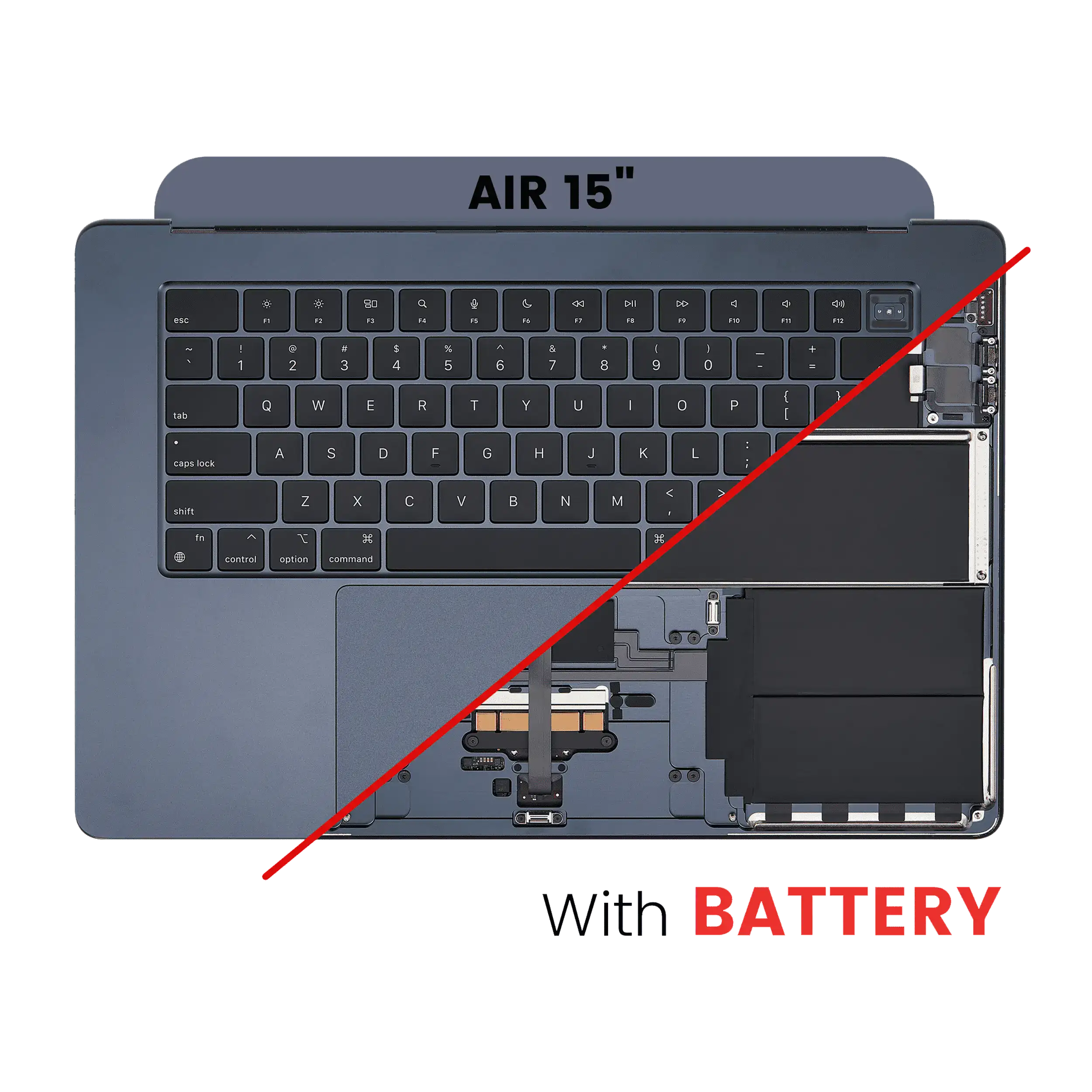 Topcase mit Akku und Tastatur für MacBook Air 15" A2941 Midnight