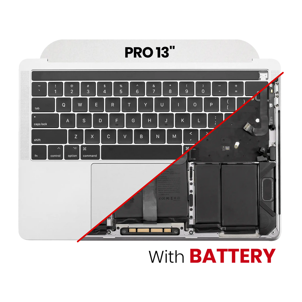 Top Case mit Tastatur & Akku für MacBook Pro 13" A1989, US, Silber, OEM Neu