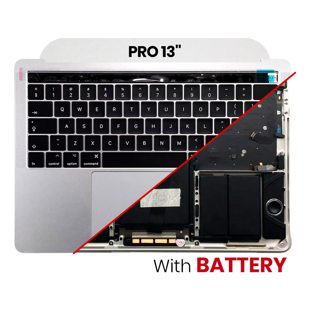 Top Case with Battery and Keyboard for MacBook Pro 13" A1706 (2016) (US Keyboard) (Silver)