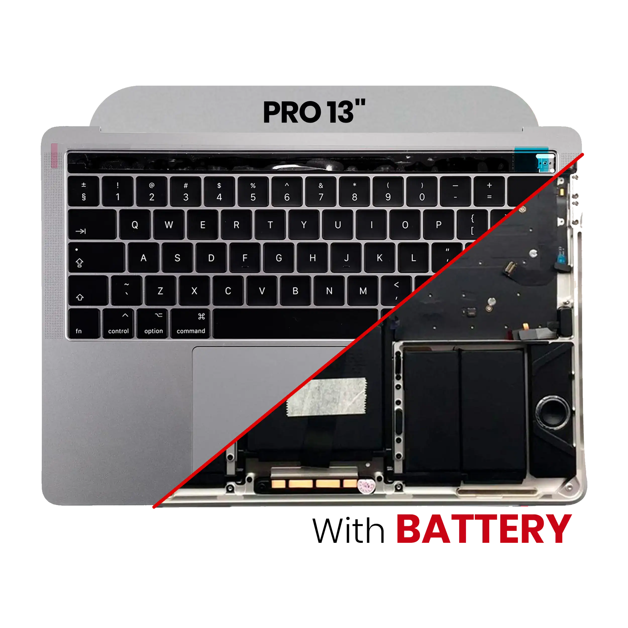 Top Case with Battery and Keyboard for MacBook Pro 13" A1706 (2016-2017) US Keyboard Space Gray