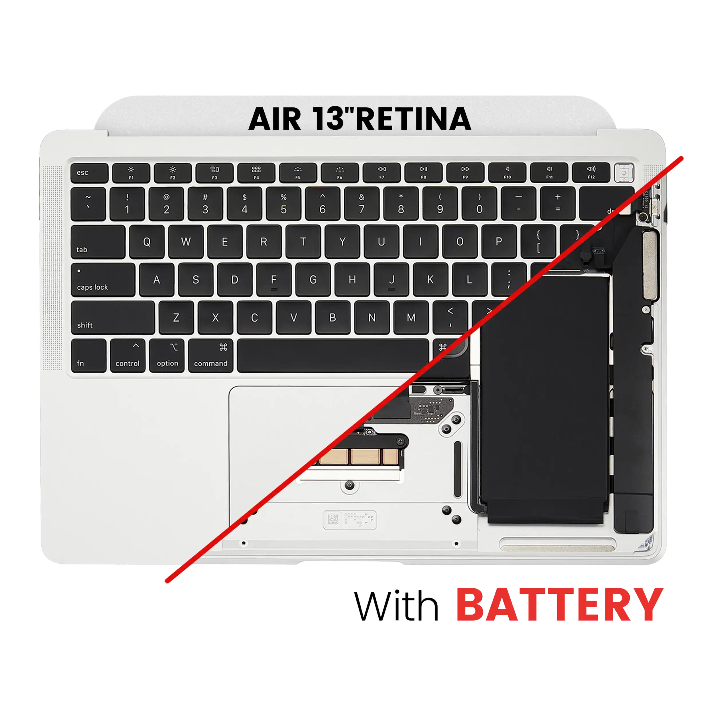 Top Case with Battery and Keyboard for MacBook Air 13" A2179 (2020) (US Keyboard) (Silver)