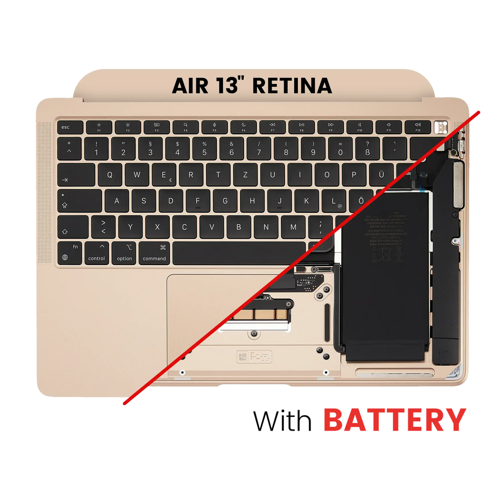 Topcase m. Akku & UK-Tastatur f. MacBook Air 13" A2337 Gold