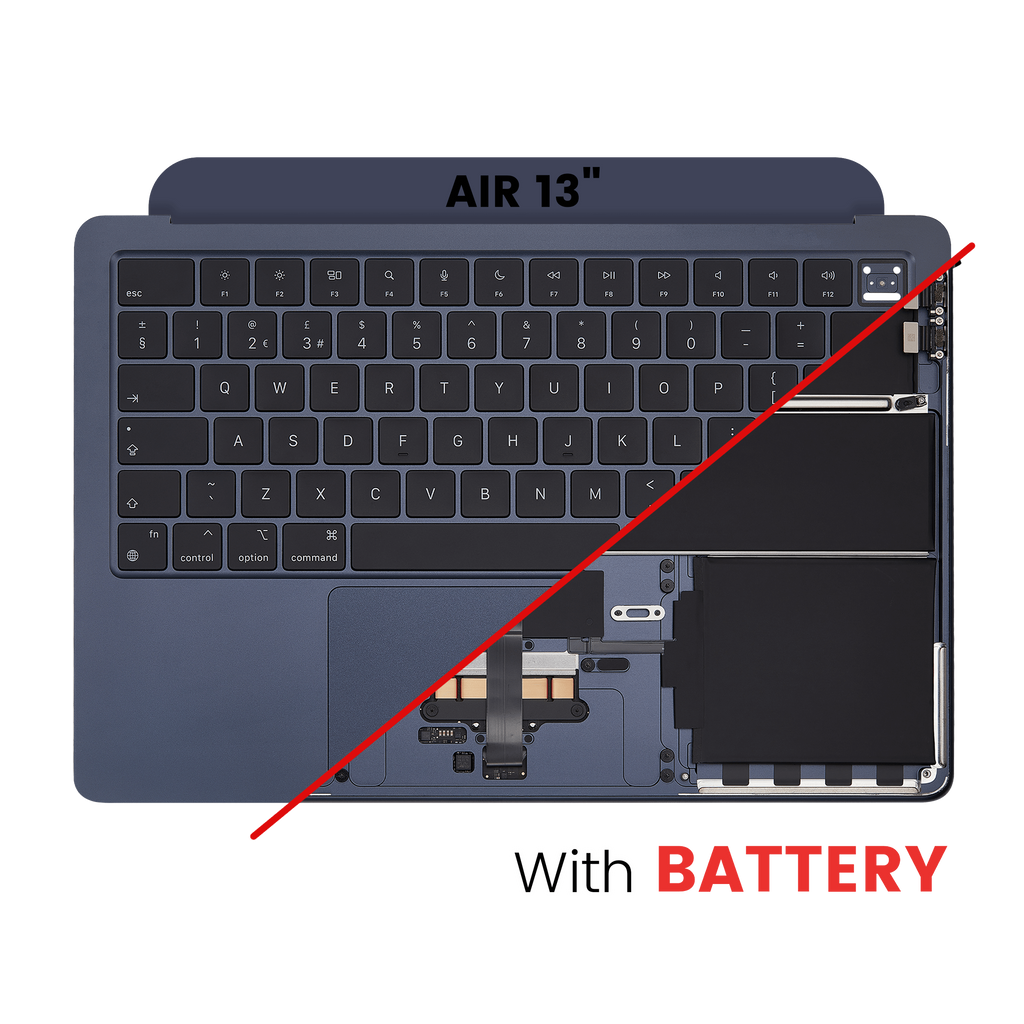 Top Case mit Akku + Tastatur für MacBook Air 13" A2681 Midnight