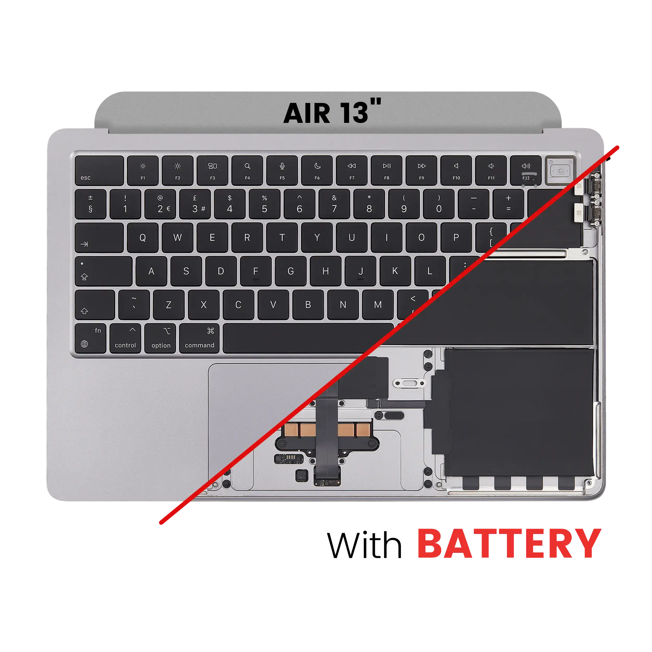 Top Case mit Akku und Tastatur für MacBook Air 13" A2681 (2022) (UK-Tastatur) (S