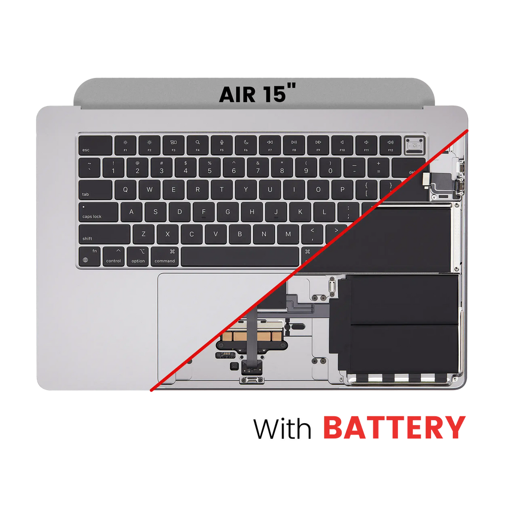 Topcase mit Akku und Tastatur für MacBook Air 15" (A2941 / Mid 2023) (US-Tastatur) (Space Grau)
