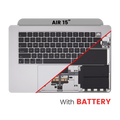 Topcase mit Akku und Tastatur für MacBook Air 15" (A2941 / Mid 2023) (US-Tastatur) (Space Grau)