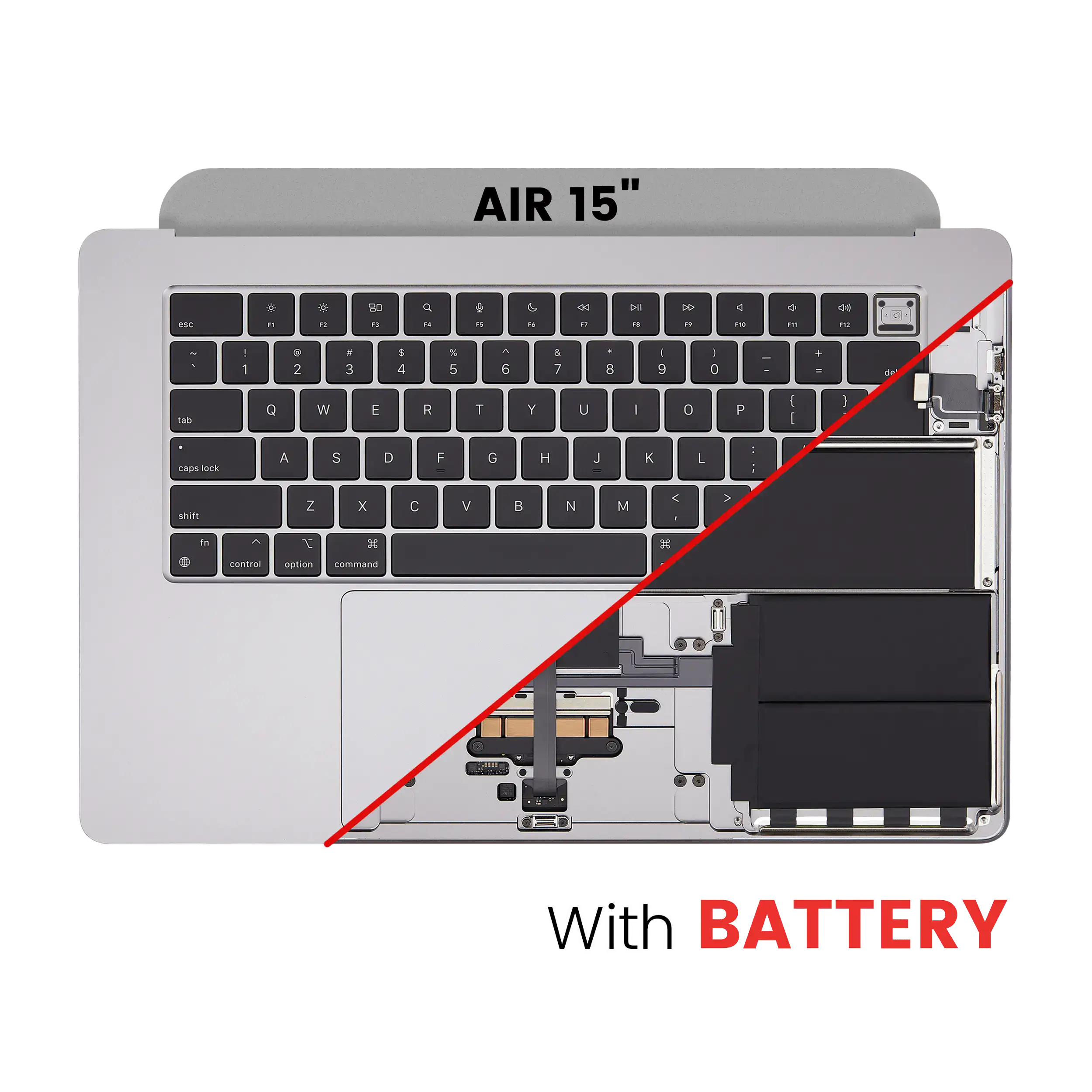 Topcase mit Akku+Tastatur für MacBook Air 15" (A2941) US-Tastatur Space Grau