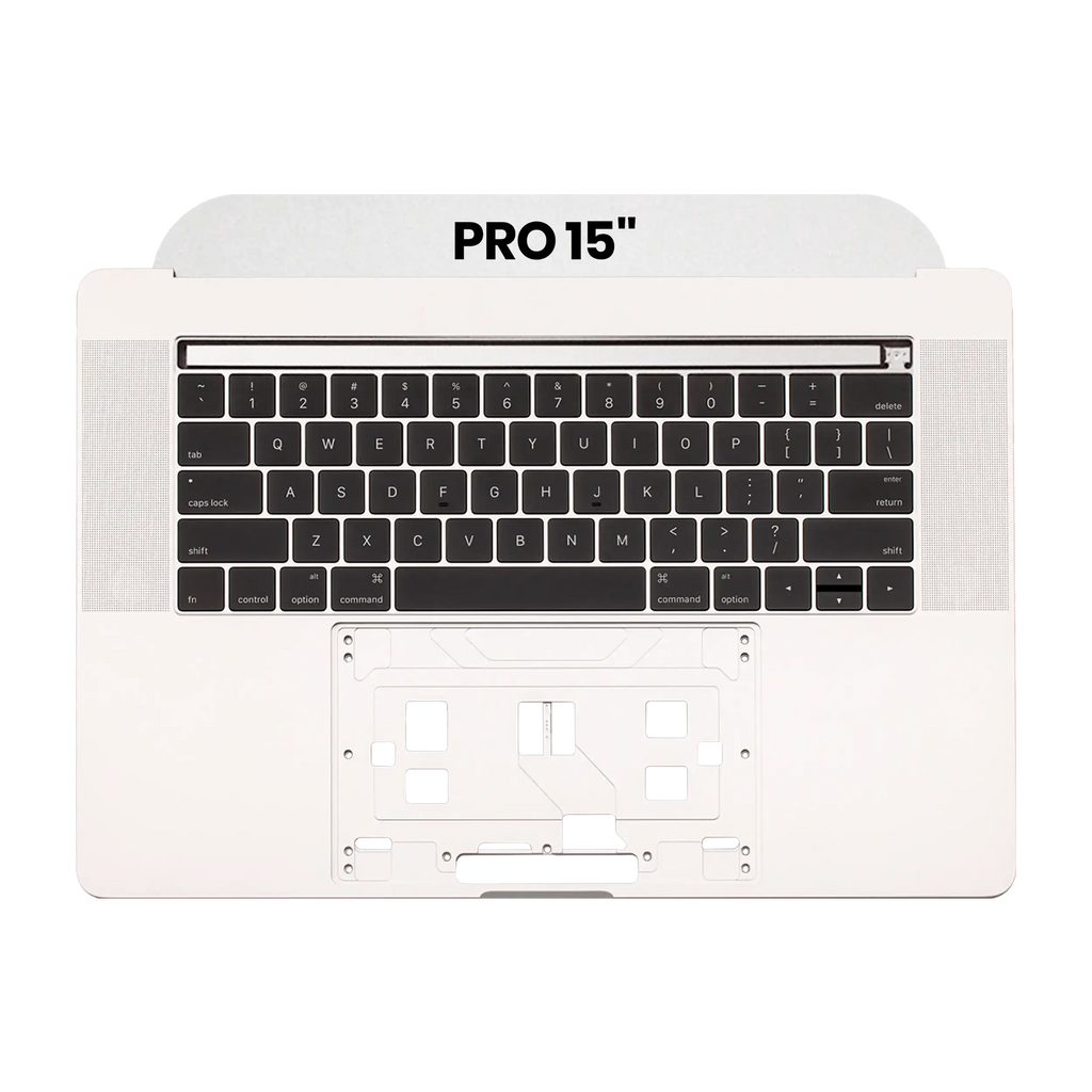Top Case mit Keyboard (ANSI US) für MacBook Pro 15" A1707 (2016-2017) (gebrauchter OEM-Ausbau, Qualität B/C) (Silber)