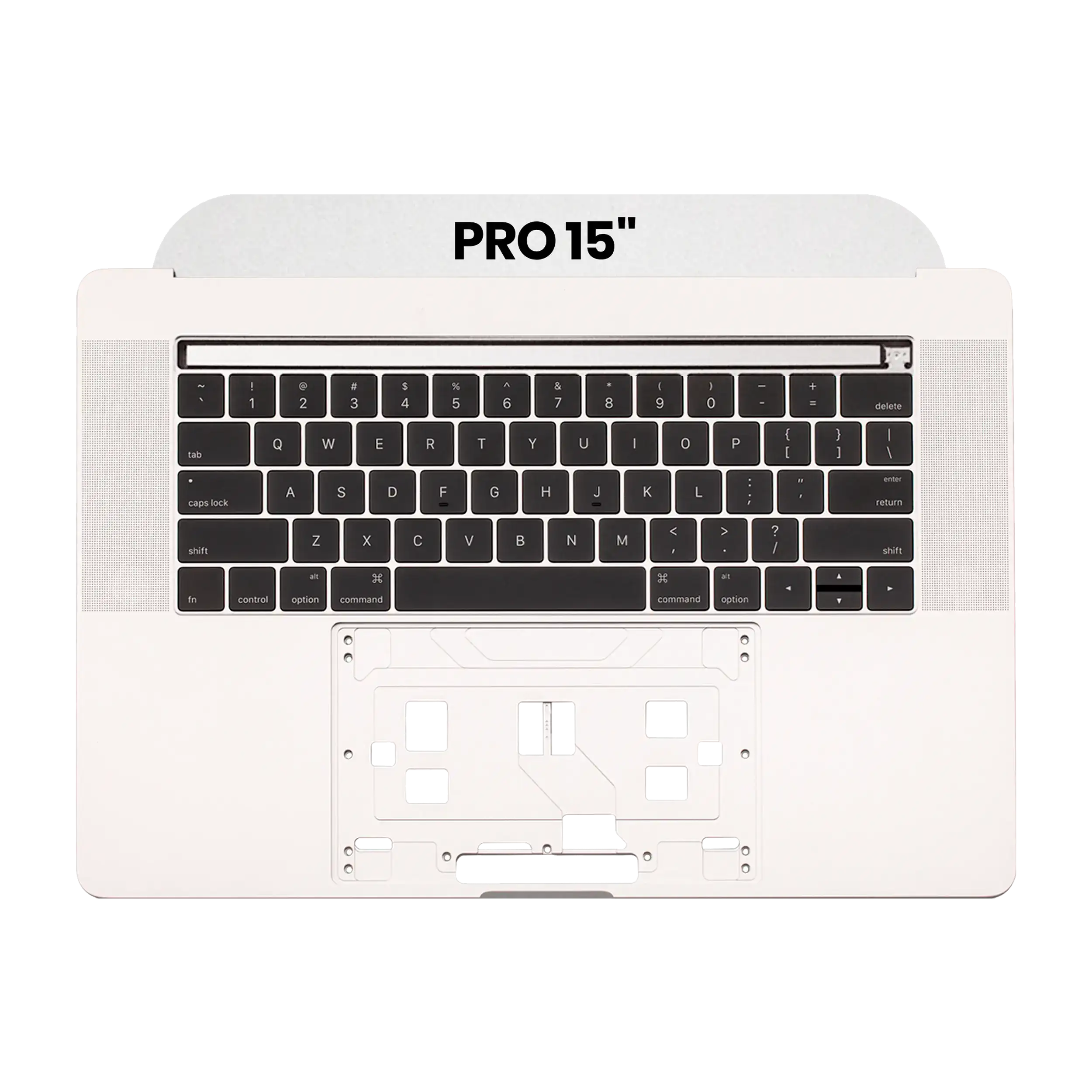 Top Case mit Keyboard (ANSI US) für MacBook Pro 15" A1707 (2016-2017) (gebrauchter OEM-Ausbau, Qualität B/C) (Silber)