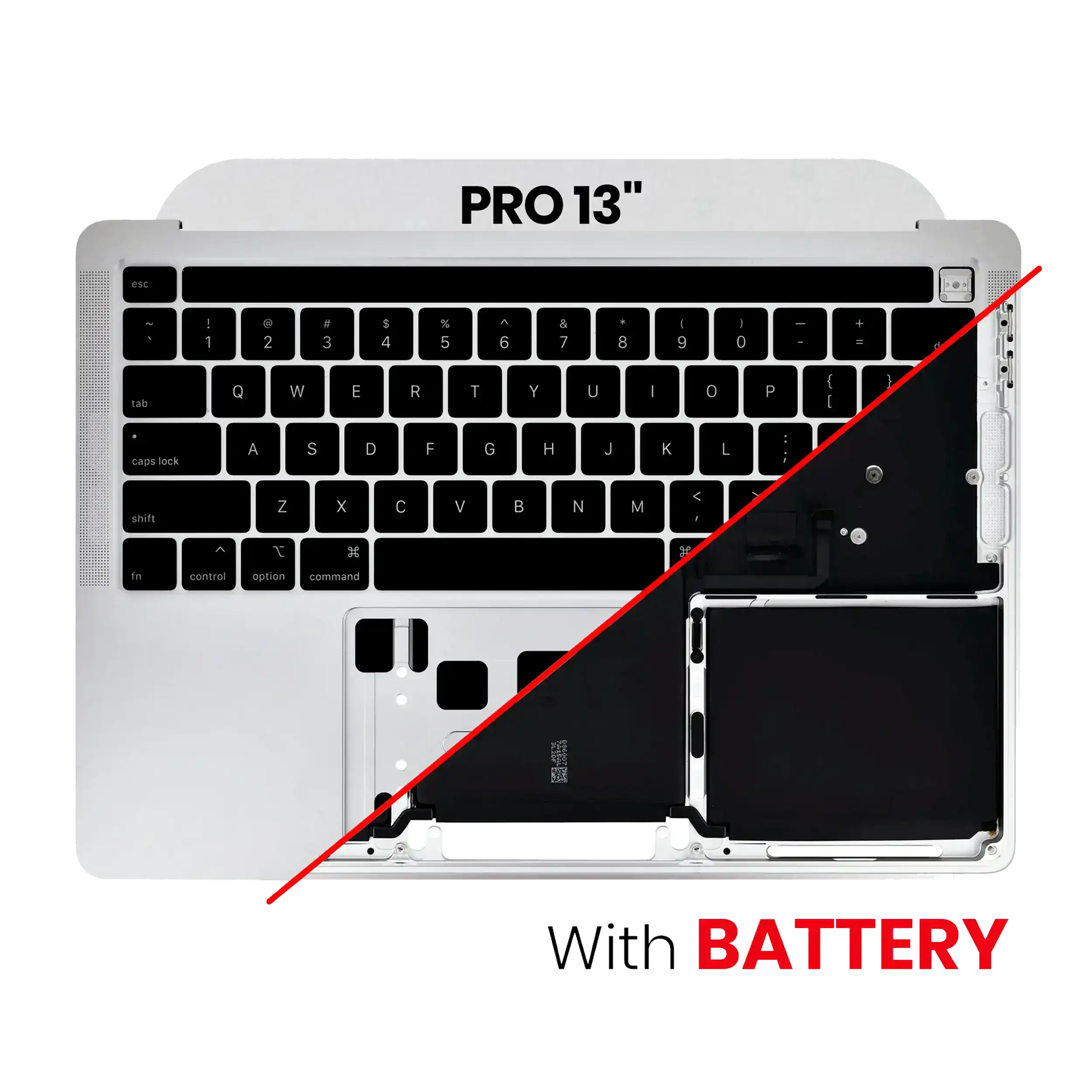 Topcase mit Akku und Tastatur für MacBook Pro 13 A2289 US-Tastatur Silber