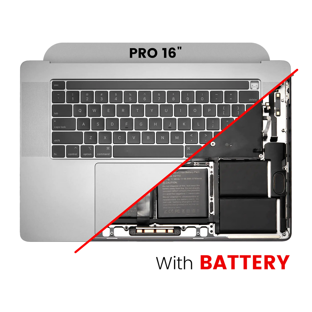 Top Case with Battery and Keyboard for MacBook Pro 16 inch (A2141, Mid 2019) - US Keyboard - Used OEM Pull, Quality B/C - Space Gray