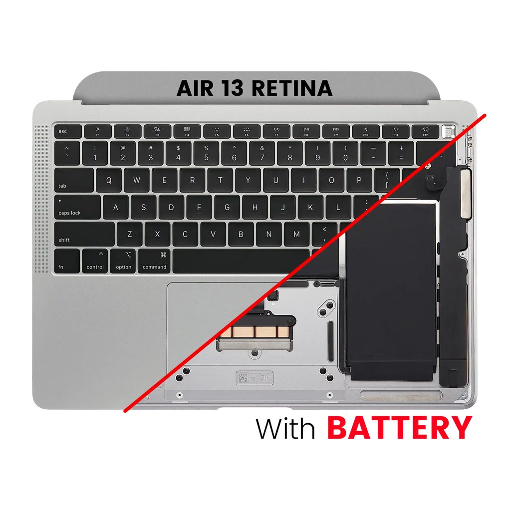 Top Case with Keyboard and Battery for MacBook Air 13" A1932 (2018/2019) (US English) (used OEM pull-out, Quality A) (Space Gray)