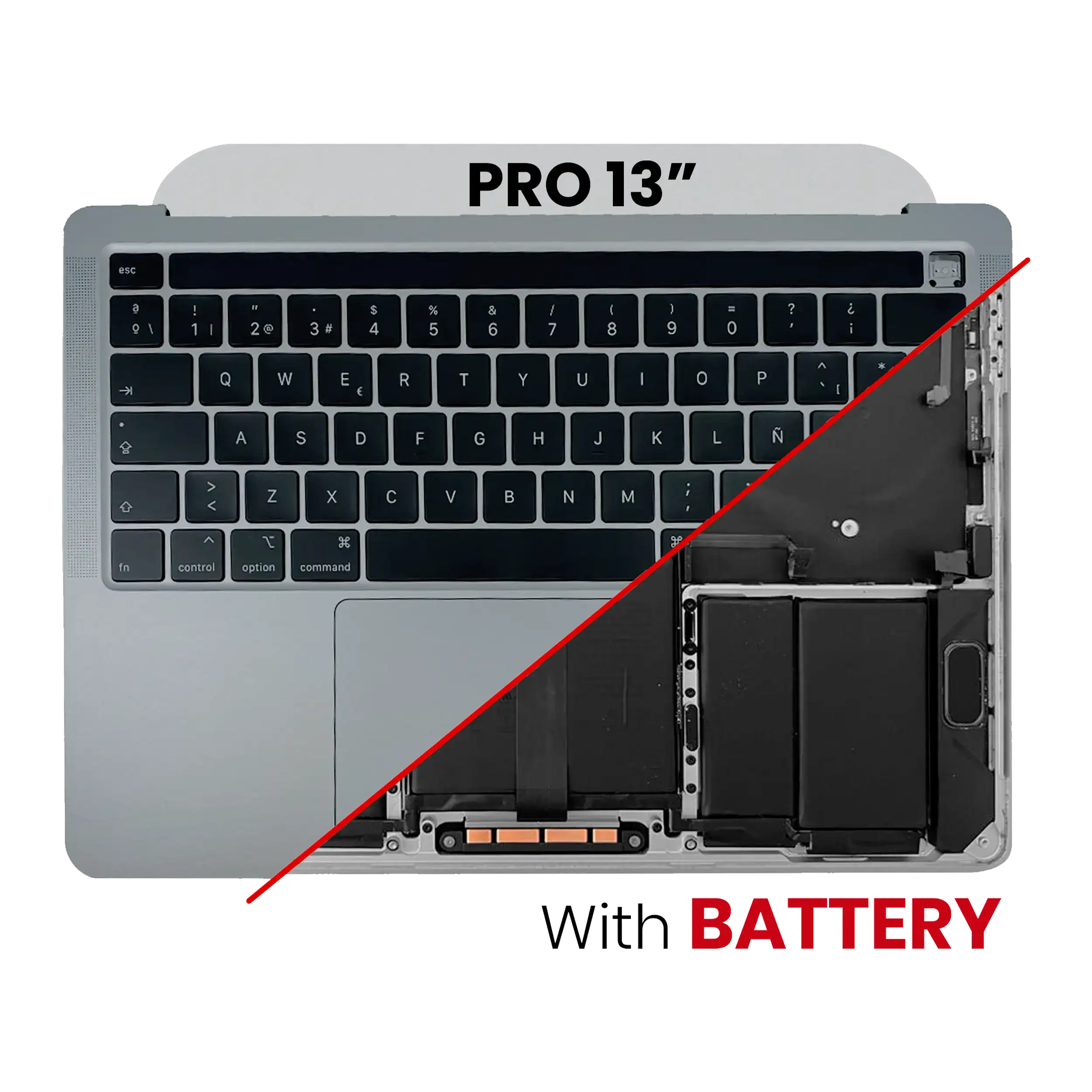Top Case with Battery and Keyboard for MacBook Pro 13" A2251 (2020) (UK Keyboard) (Space Gray)