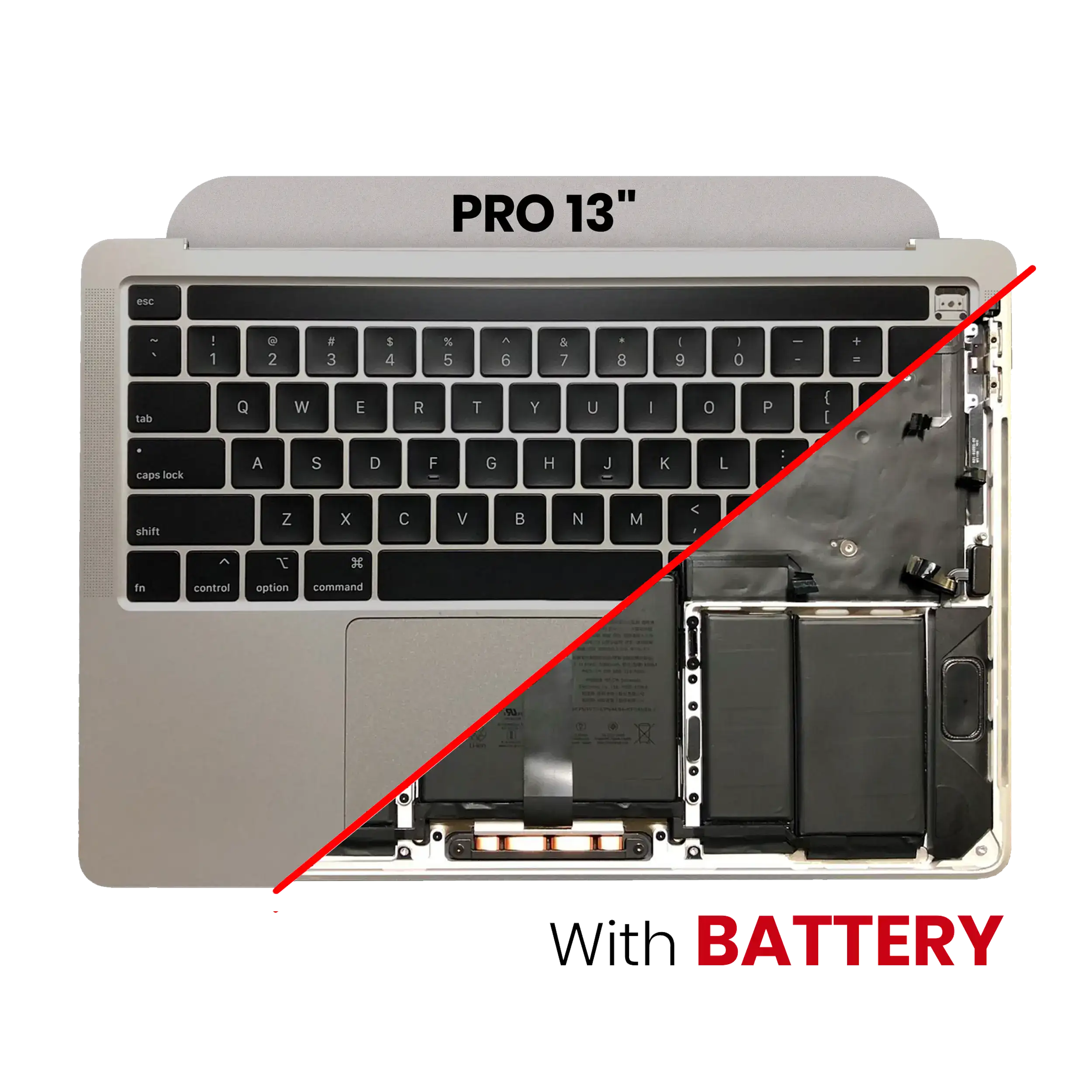 Top Case with Battery and Keyboard for MacBook Pro 13" A2251 (2020) (US Keyboard) (Space Gray)