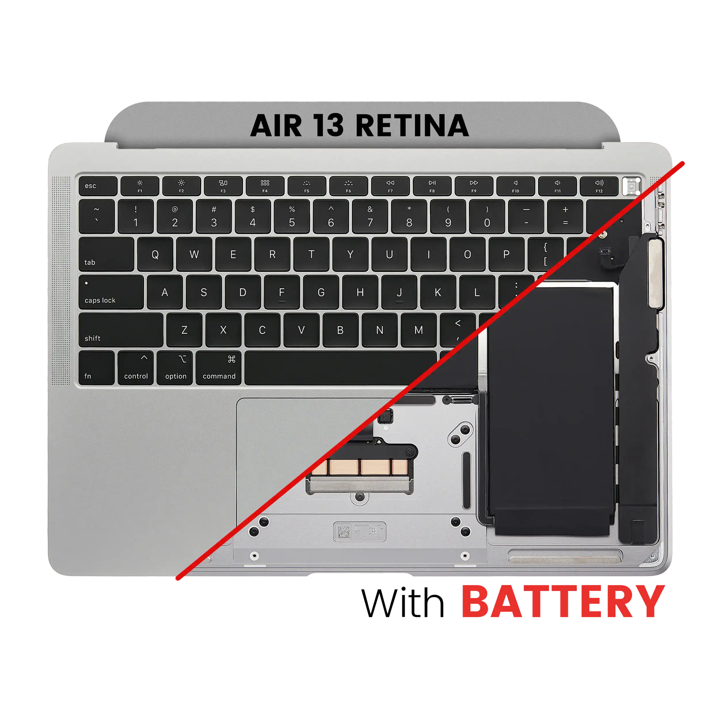 TopCase+Tastatur+Akku f. MacBook Air 13 A1932 (18/19) US Space Gray Gebrauchter Ausbau/Pull New