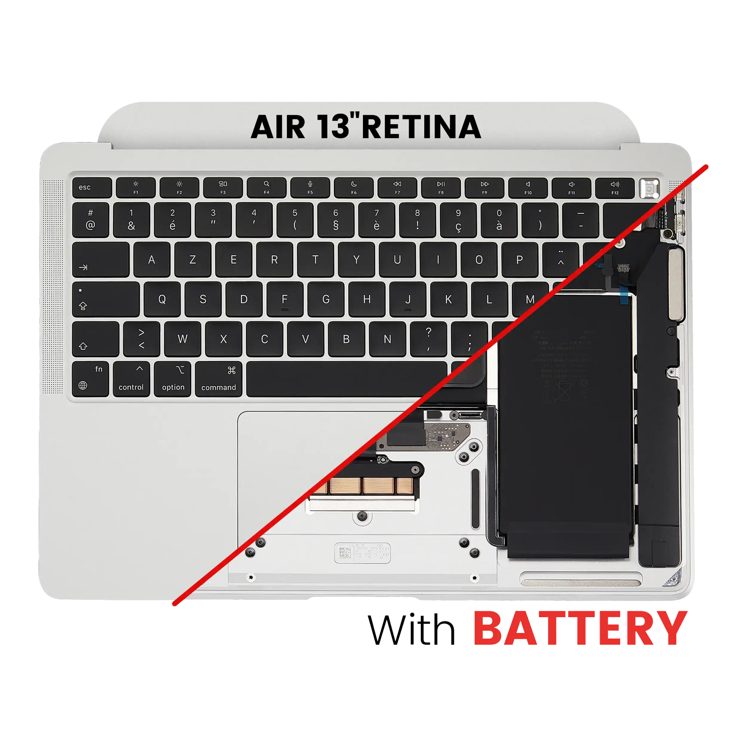 Topcase mit Akku+Tastatur für MacBook Air A2337 Silber UK-Tastatur (A)