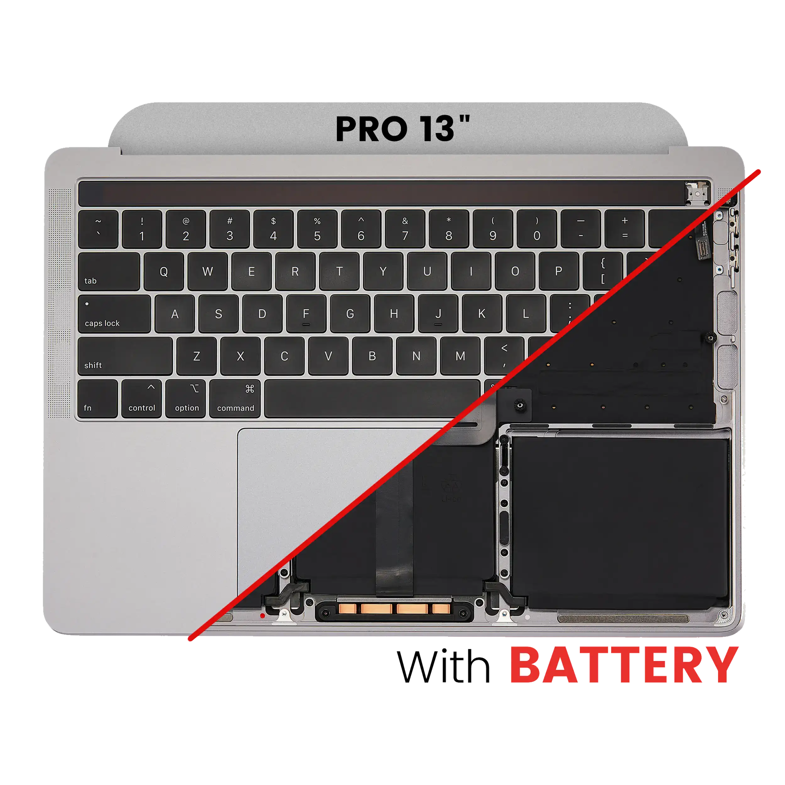 Topcase mit Akku & Tastatur für MacBook Pro 13 A2159 US Space Gray A-Qualität
