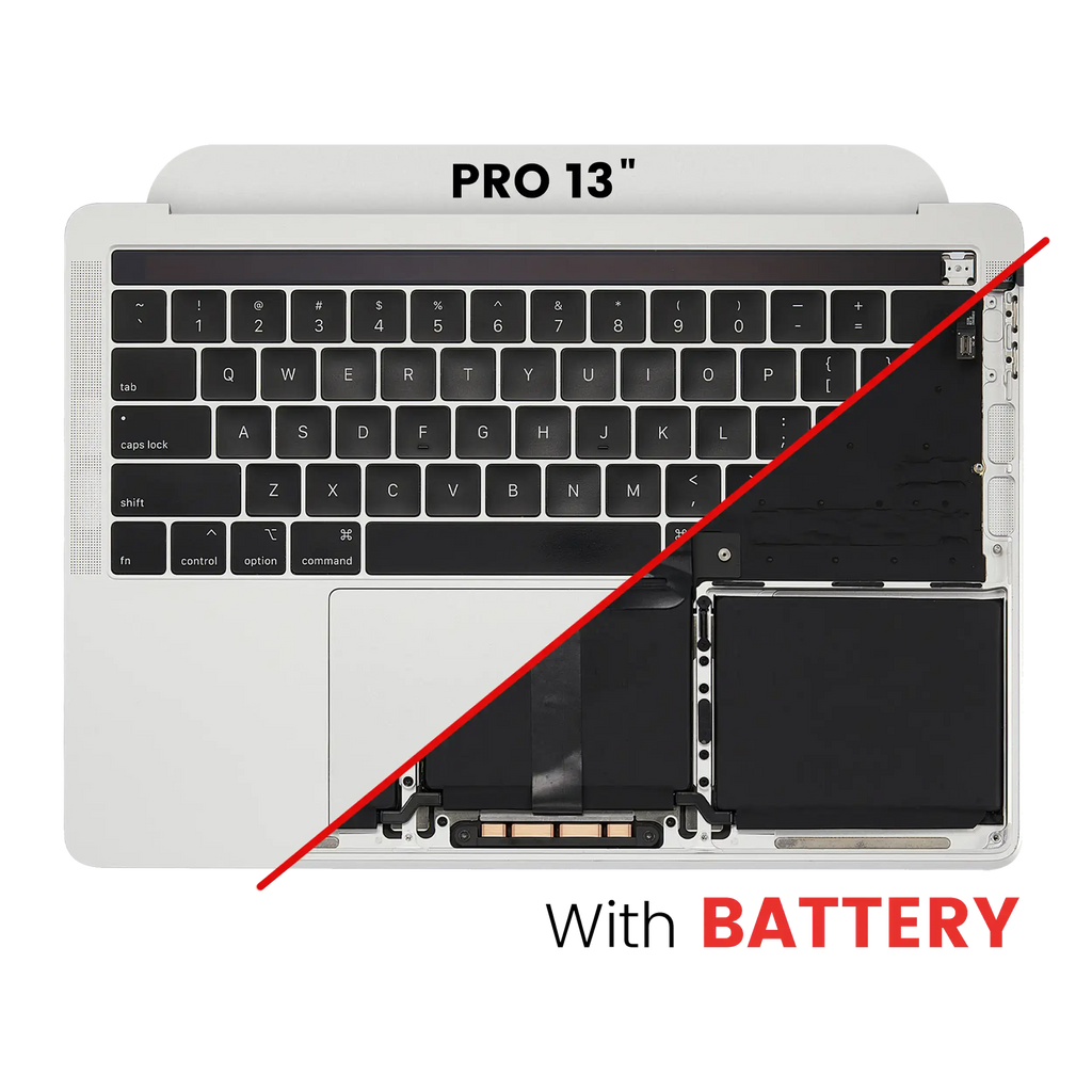 Top case with battery and keyboard for MacBook Pro 13" A2159 (2019) (US Keyboard) (Silver)