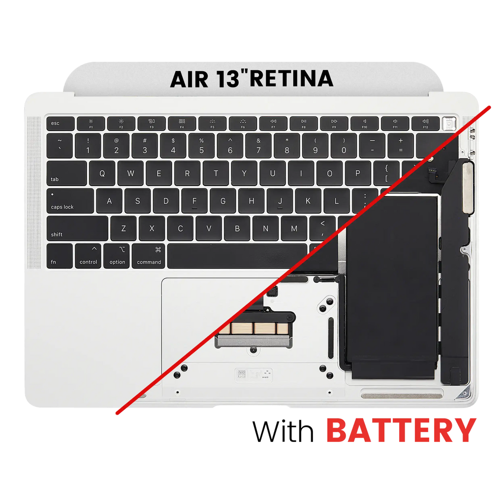 Top Case m. Tastatur & Akku f. MacBook Air 13" A1932 US Silber Gebrauchter Ausbau/Pull Neu