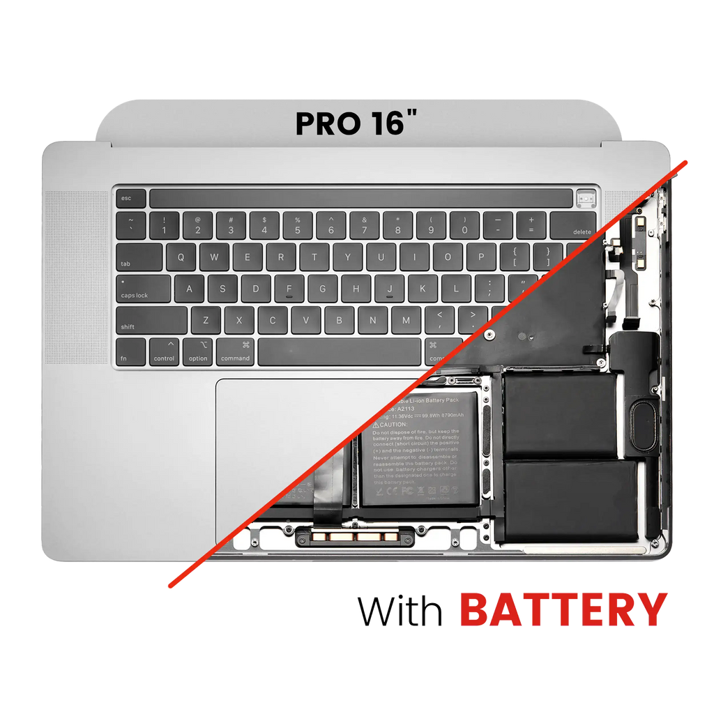 Apple MacBook Pro 16" A2141 Topcase Akku Tastatur US Silber Neuwertig