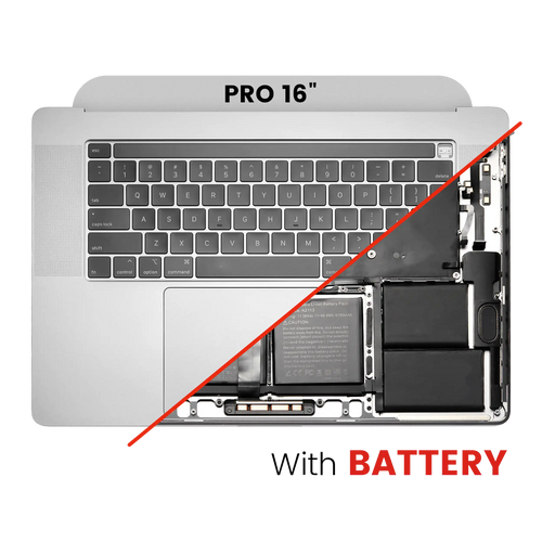 Apple MacBook Pro 16" A2141 Topcase Akku Tastatur US Silber Neuwertig